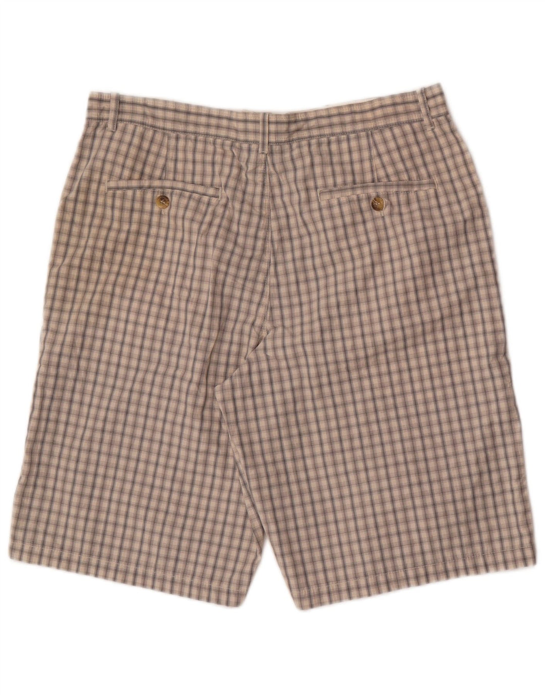 Shorts chino masculino Marks & Spencer W34 grande algodão xadrez bege