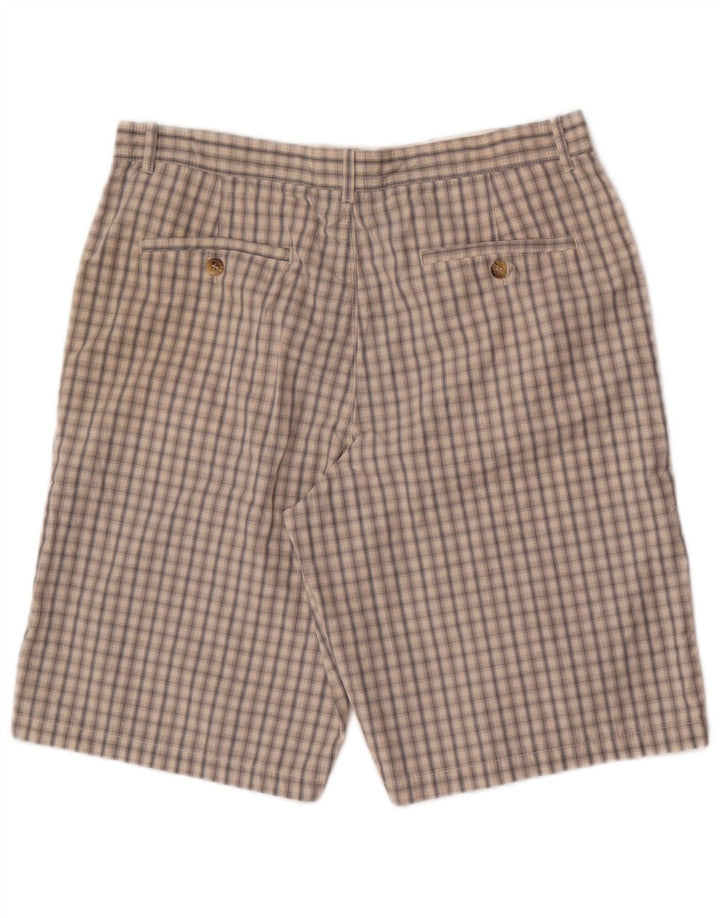 Shorts chino masculino Marks & Spencer W34 grande algodão xadrez bege