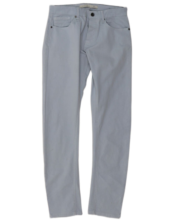 Zara Calça masculina slim casual UE 38 pequena W30 L29 algodão azul