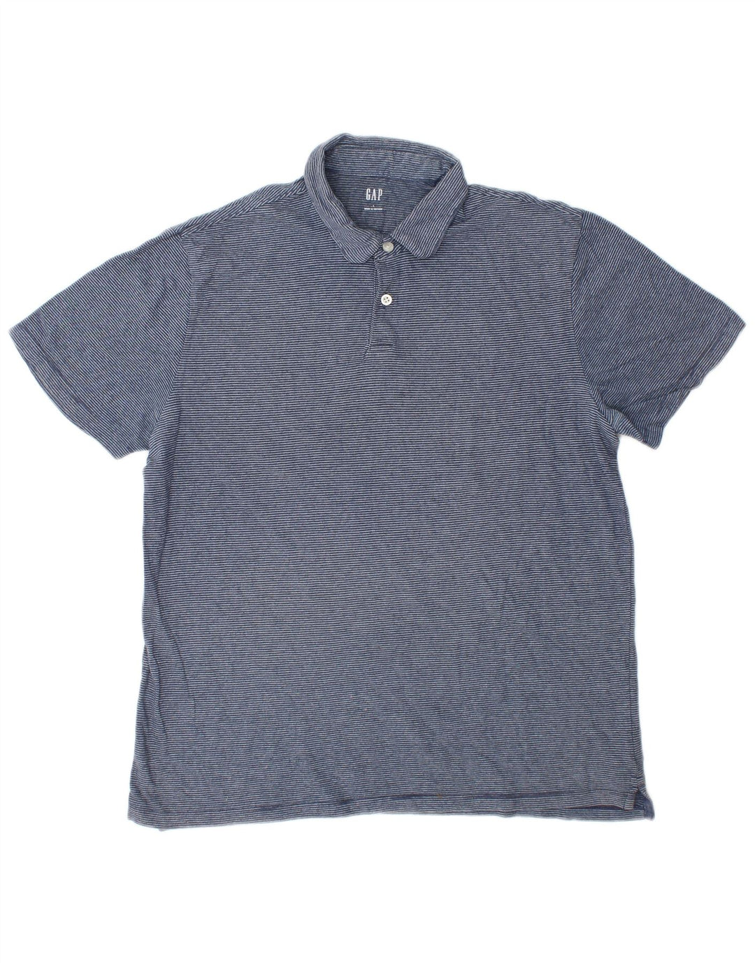 Camisa polo masculina Gap grande algodão listrado azul
