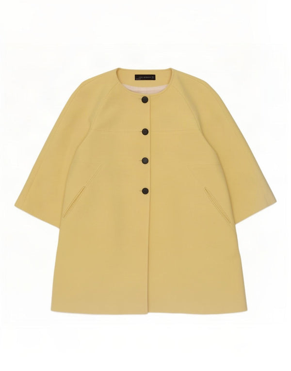 Sobretudo feminino Zara manga 3/4 Reino Unido 18 XL viscose amarela