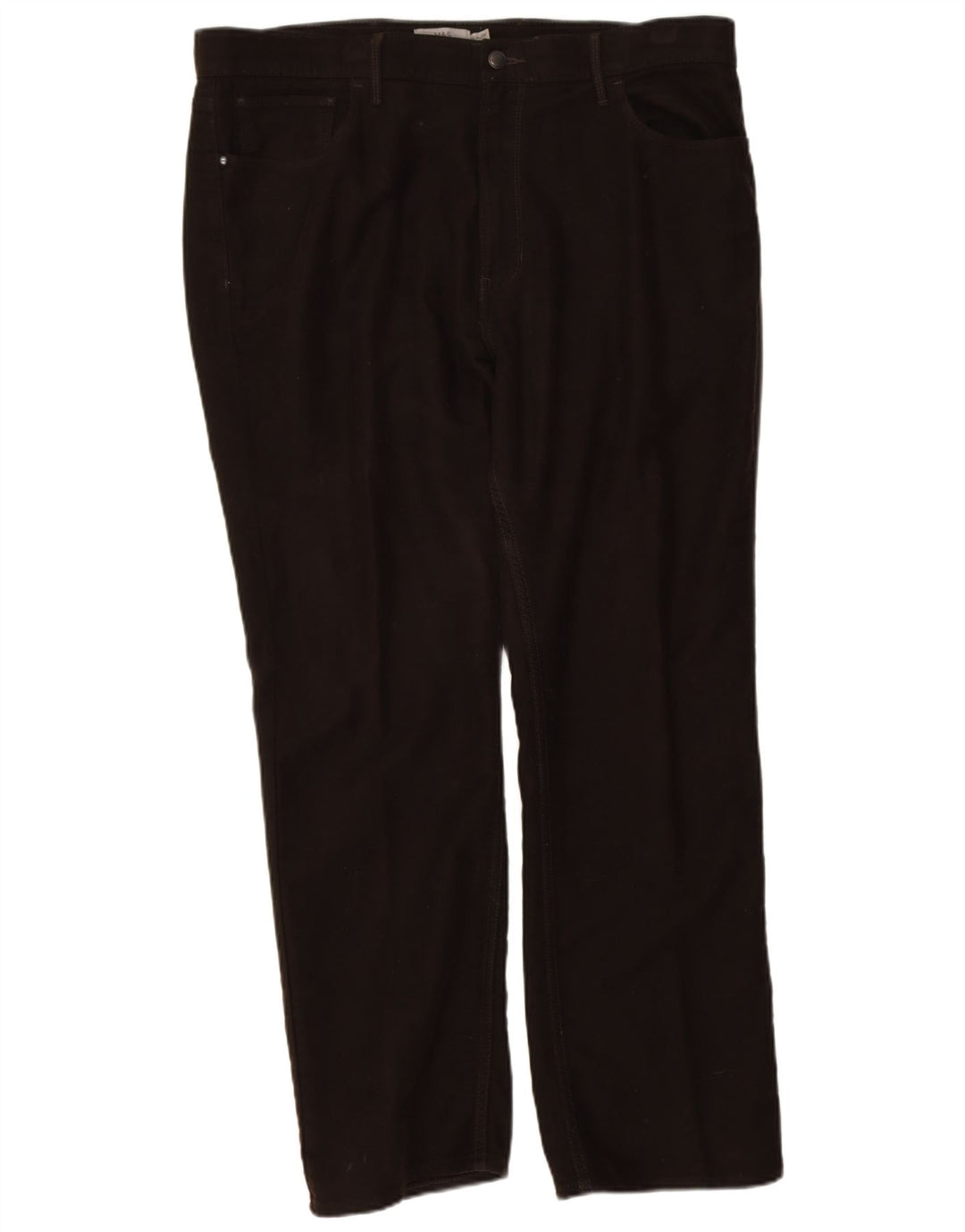 Calça casual masculina Marks & Spencer de ajuste regular W38 L29 algodão marrom