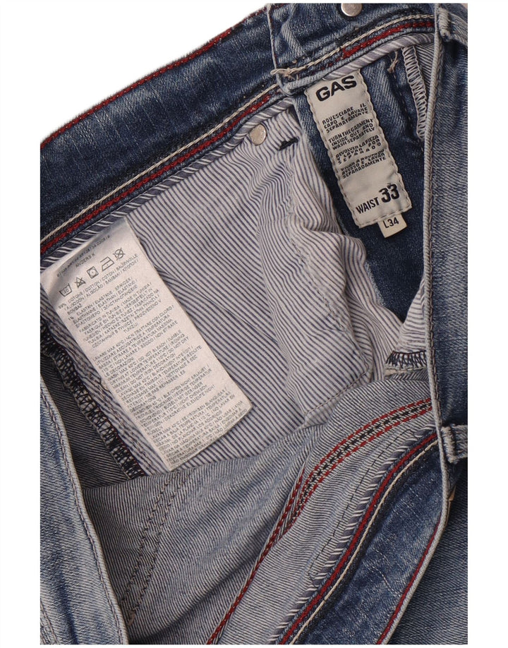 Gas Mens Anders Slim Jeans W33 L30 Azul Algodão