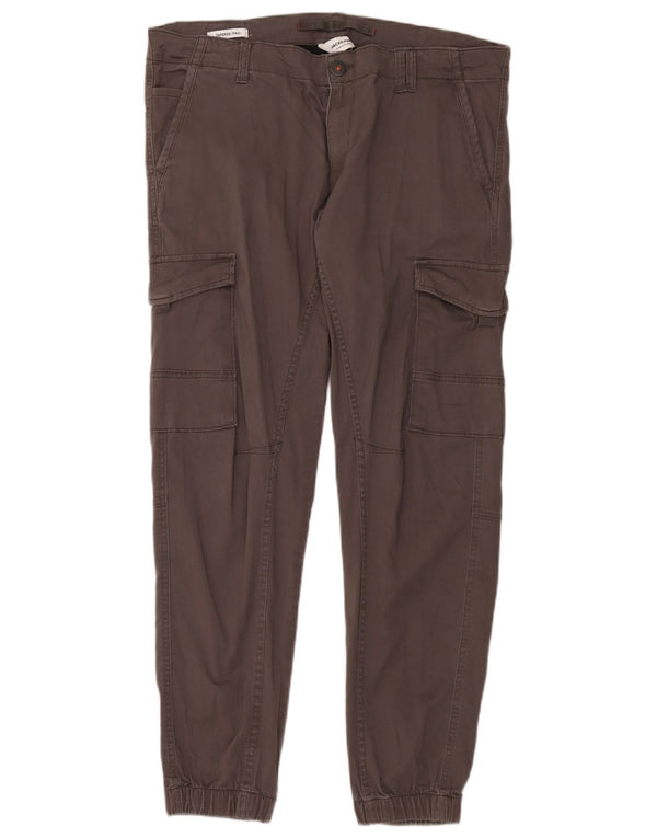 Calça cargo masculina Jack & Jones Joggers W36 L32 algodão cinza