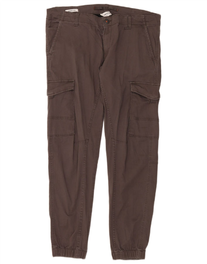 Calça cargo masculina Jack & Jones Joggers W36 L32 algodão cinza