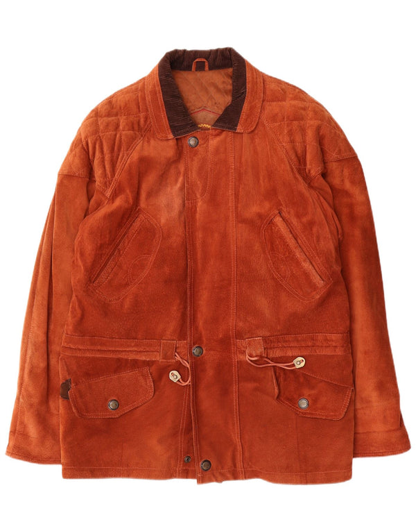 Jaqueta masculina vintage de camurça IT 48 camurça marrom média