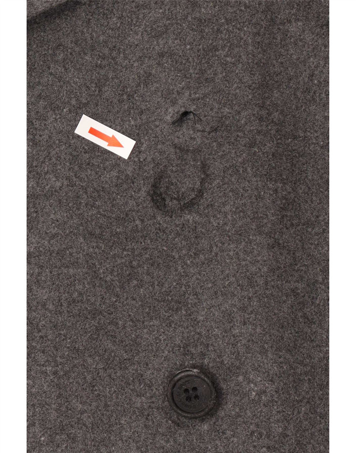 Trussardi Mens Pea Coat IT 48 Lã Cinza Médio