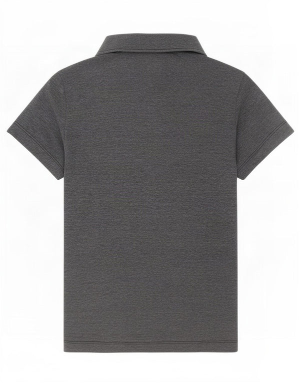 Camisa polo feminina Jack Wolfskin Reino Unido 12/14 poliéster manchado cinza médio