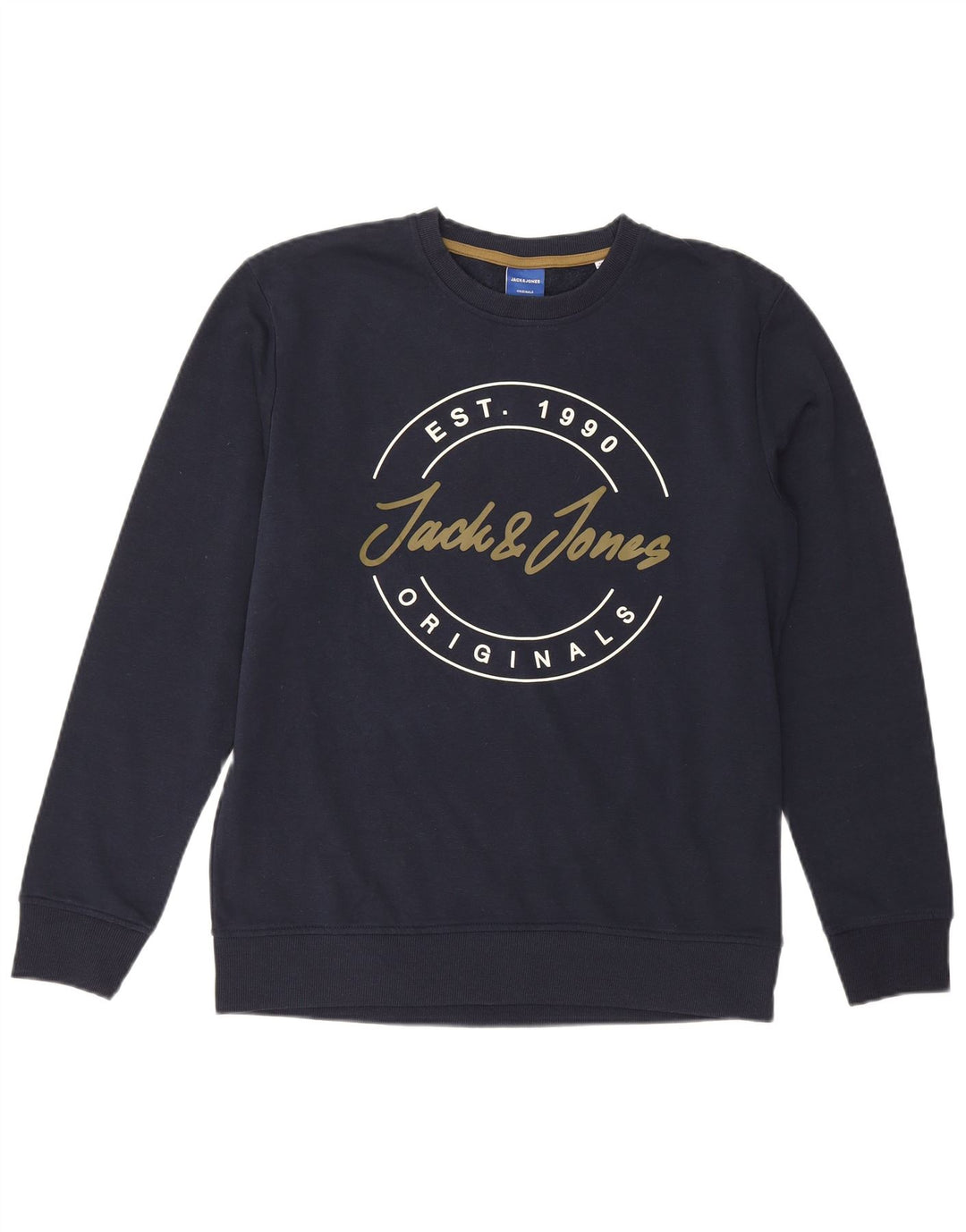 Suéter gráfico masculino JACK & JONES grande azul marinho