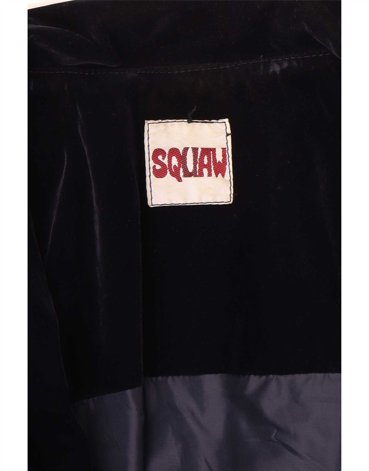 Jaqueta blazer feminina de veludo com 5 botões Squaw Reino Unido 14 azul marinho médio