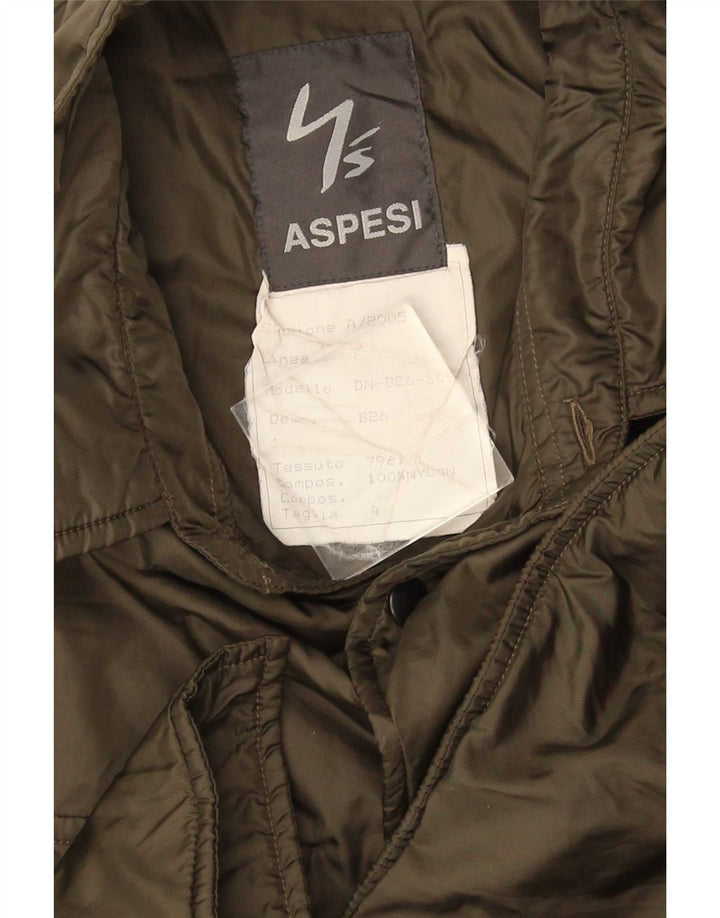 Jaqueta militar masculina Aspesi UK 38 nylon cáqui médio