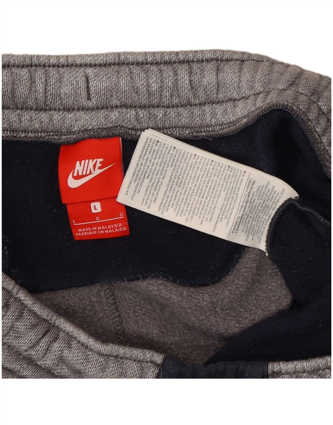 Shorts esportivos masculinos Nike grandes cinza colorblock algodão