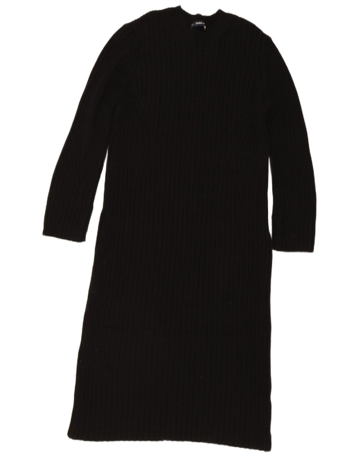 Zara Vestido Jumper Feminino Reino Unido 14 Médio Preto