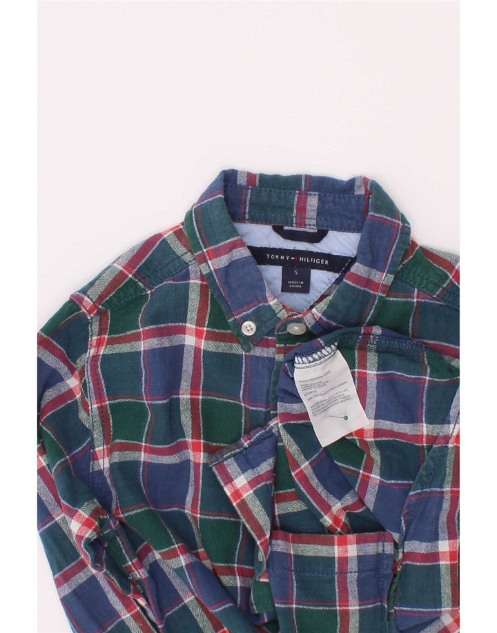Camisa masculina Tommy Hilfiger 4-5 anos algodão xadrez azul