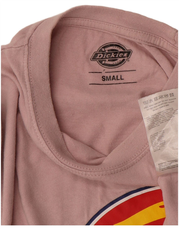 Camiseta gráfica masculina Dickies top pequeno algodão rosa