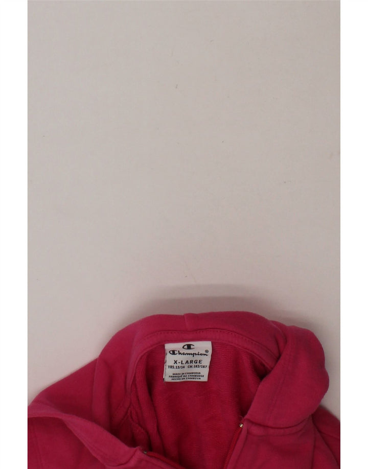 CHAMPION Girls Hoodie Jumper 13-14 Years XL Pink Cotton Vintage Champion and Second-Hand Champion from Messina Hembry 