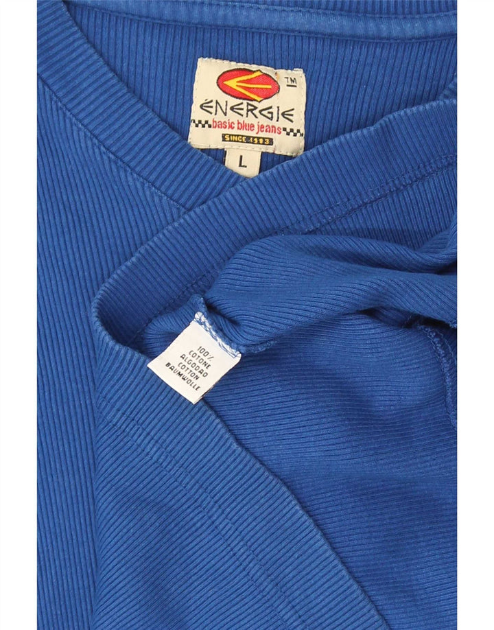 Camiseta Feminina Energie Top Grande Algodão Azul