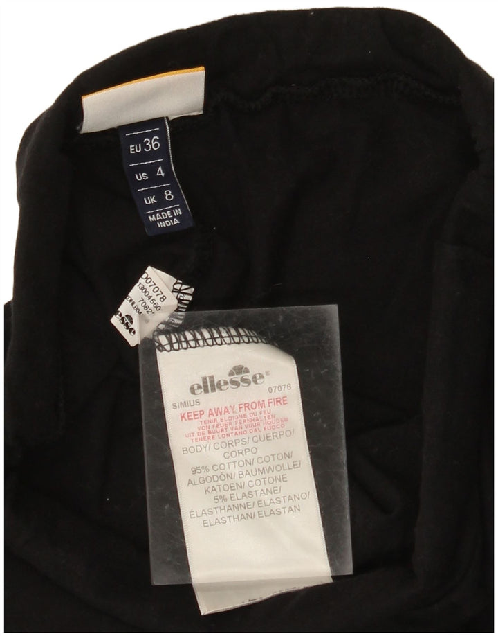 Leggings femininos ELLESSE UK 8 Smal preto colorblock algodão