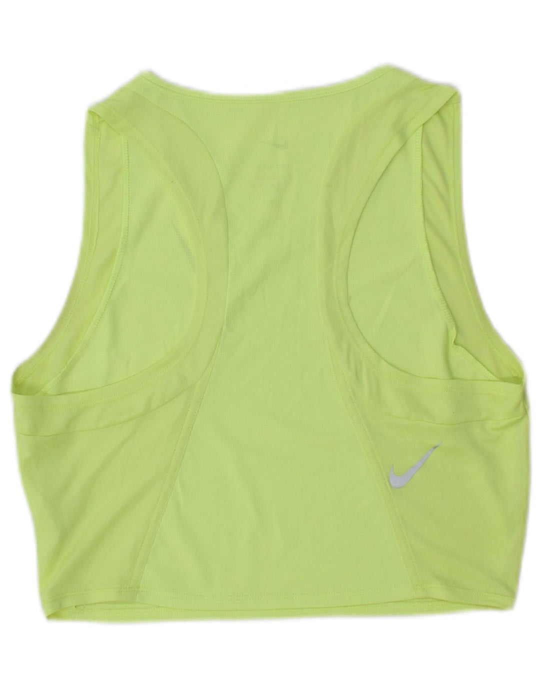 Nike Womens Dri Fit Crop Vest Top UK 12 Médio Verde