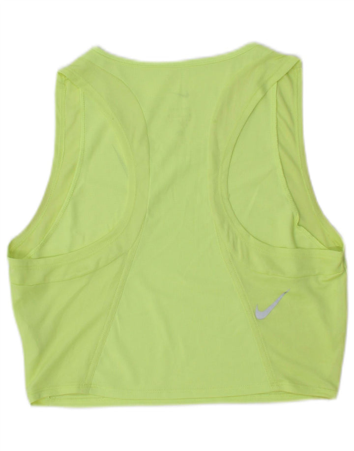 Nike Womens Dri Fit Crop Vest Top UK 12 Médio Verde