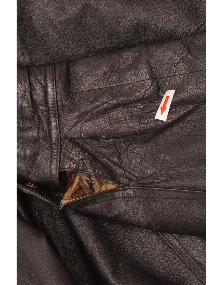 Jaqueta masculina de couro bomber C&A EU 48 médio preto