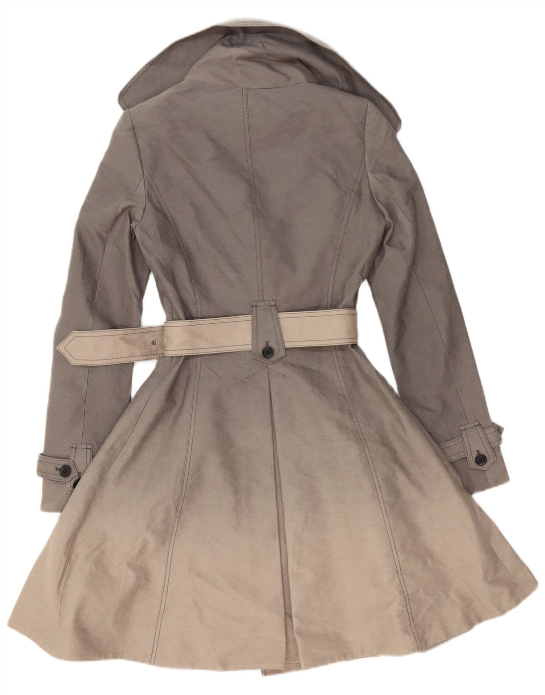Trench Coat feminino KAREN MILLEN UK 6 XS algodão cinza