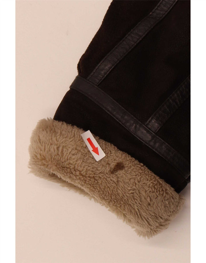 Jaqueta masculina de couro Sherpa Conbipel Reino Unido 40 grande marrom