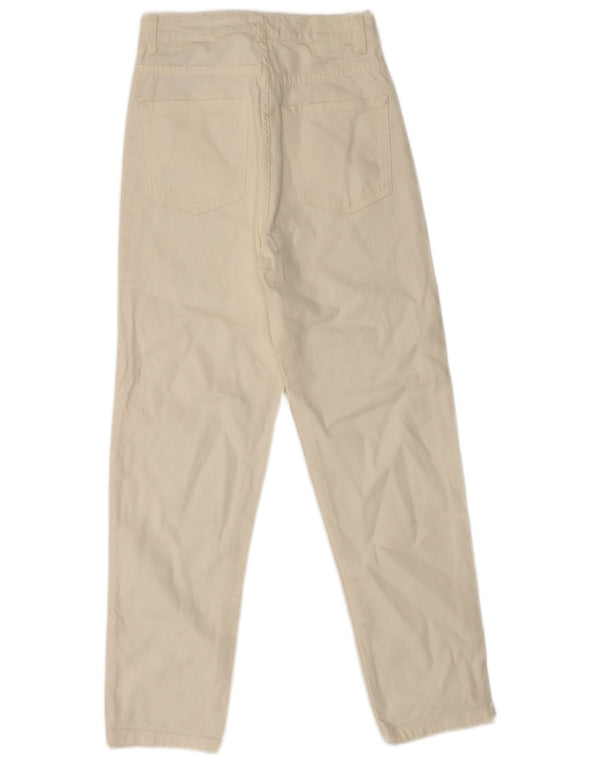 Zara Jeans feminino de cintura alta EU 36 XS W26 L27 algodão branco