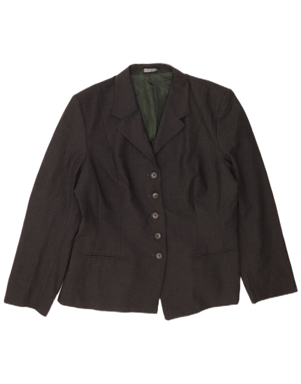Jaqueta blazer feminina Laura Ashley com 5 botões Reino Unido 18 XL lã cinza