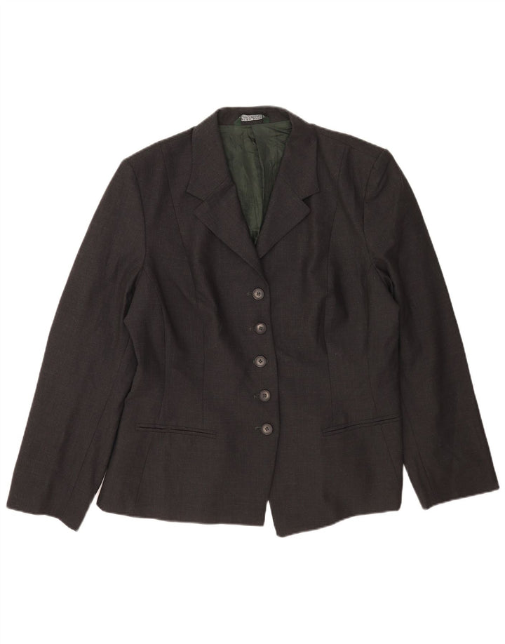 Jaqueta blazer feminina Laura Ashley com 5 botões Reino Unido 18 XL lã cinza