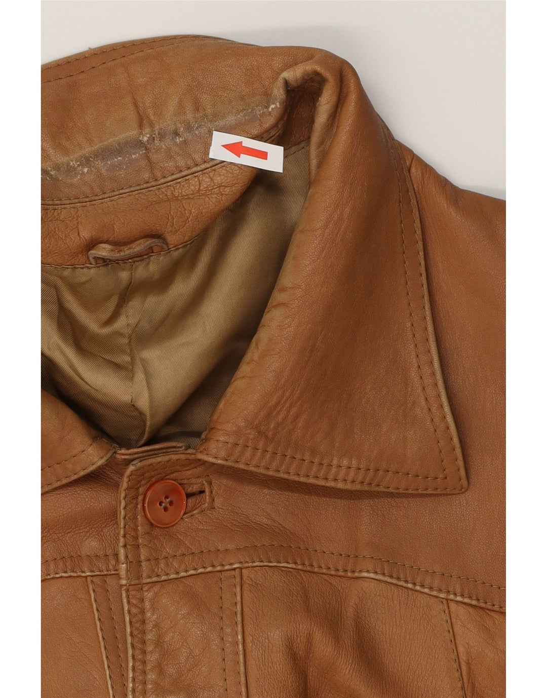 Jaqueta de couro masculina vintage IT 54 2XL marrom