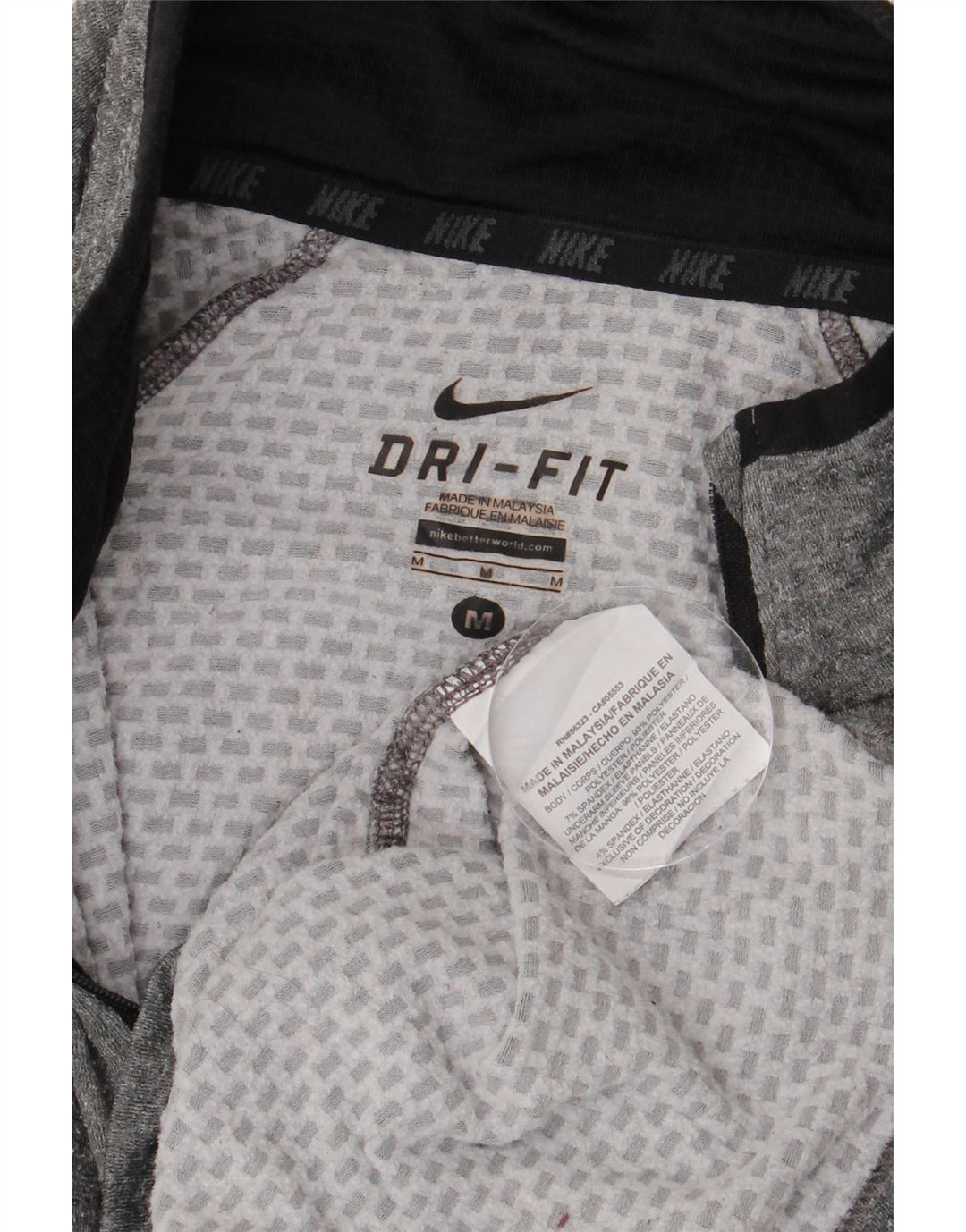 NIKE Masculino Dri Fit Zip Neck Pullover Treino Top Cinza Médio Colourblock