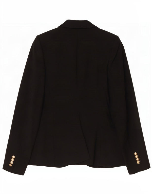 Jaqueta blazer feminina Zara com 1 botão Reino Unido 10 pequeno poliéster preto