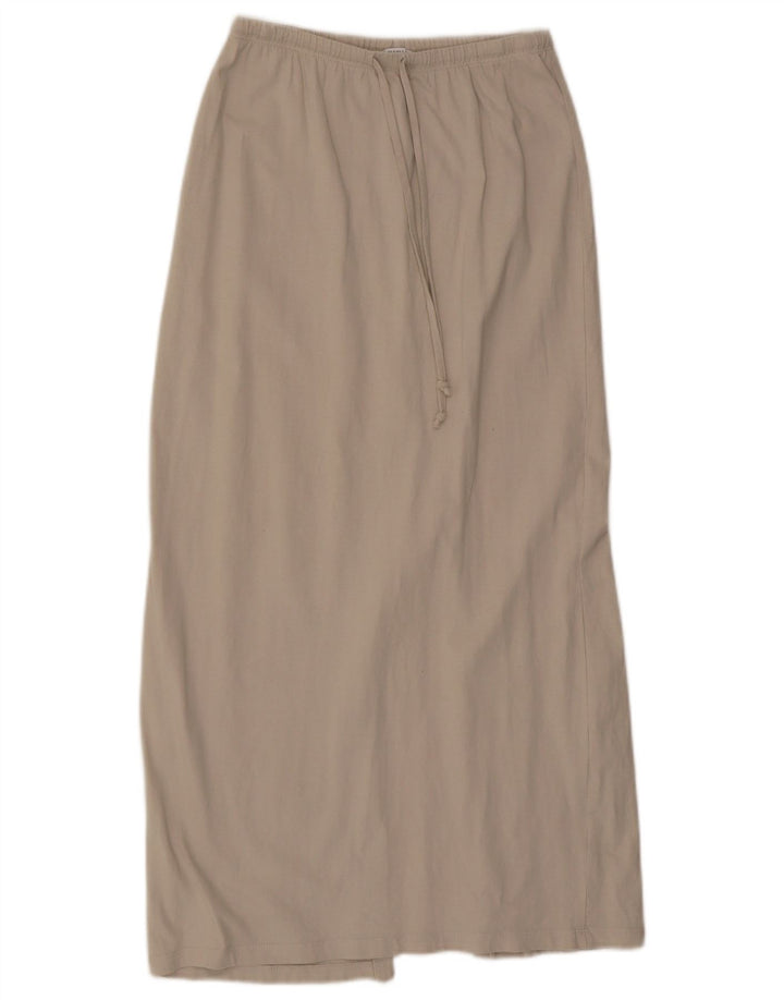 Saia maxi feminina Zara pequena W26 algodão bege