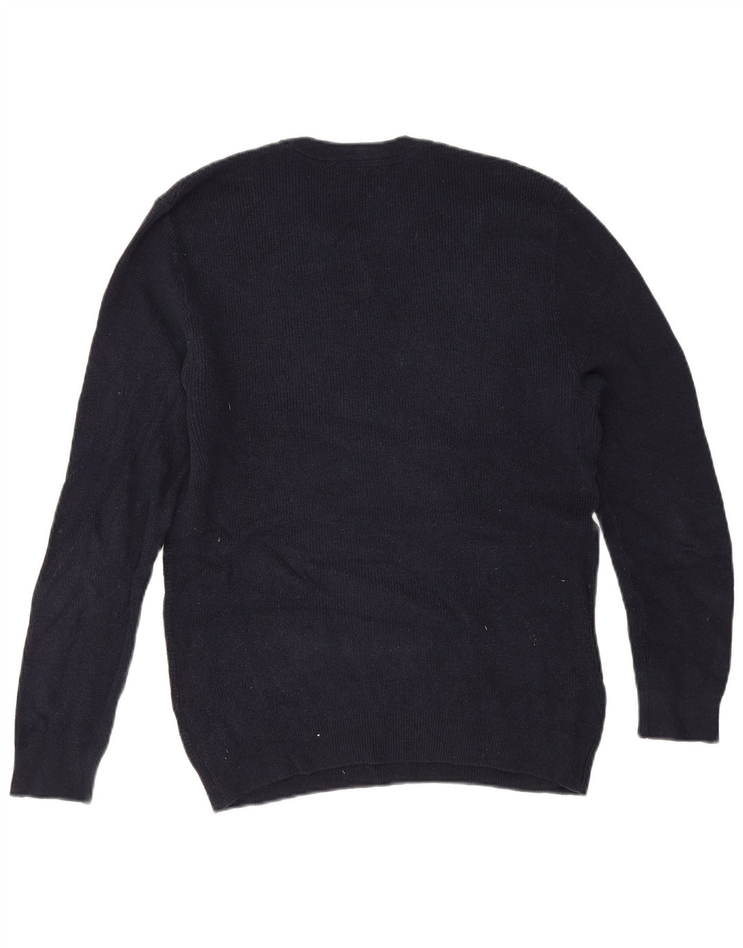Zara Suéter masculino com gola redonda grande algodão azul marinho