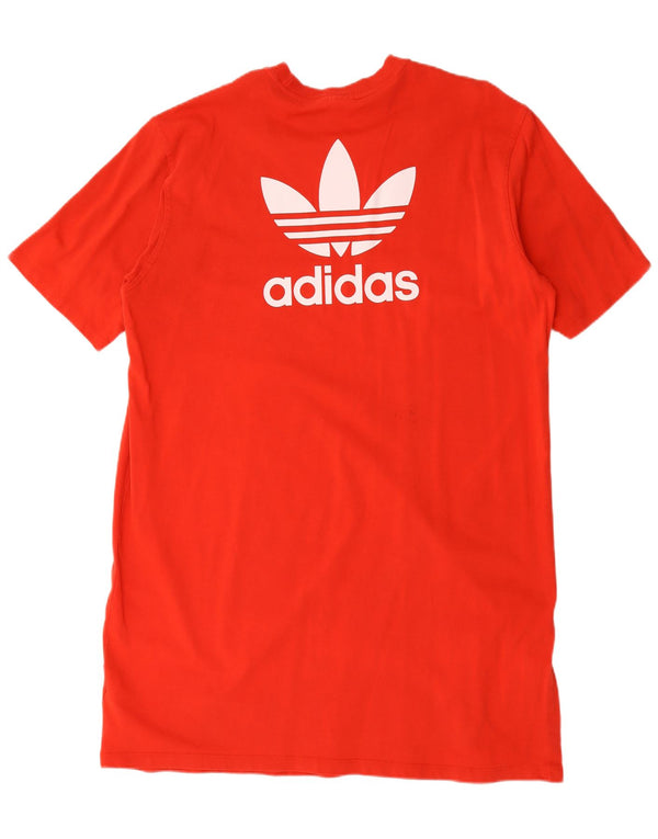 Camiseta feminina Adidas com estampa oversized, vestido UK 20 2XL algodão vermelho