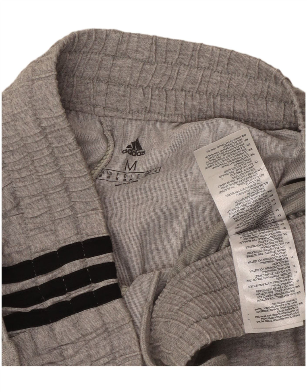 Shorts esportivos masculinos Adidas médio cinza manchado de algodão