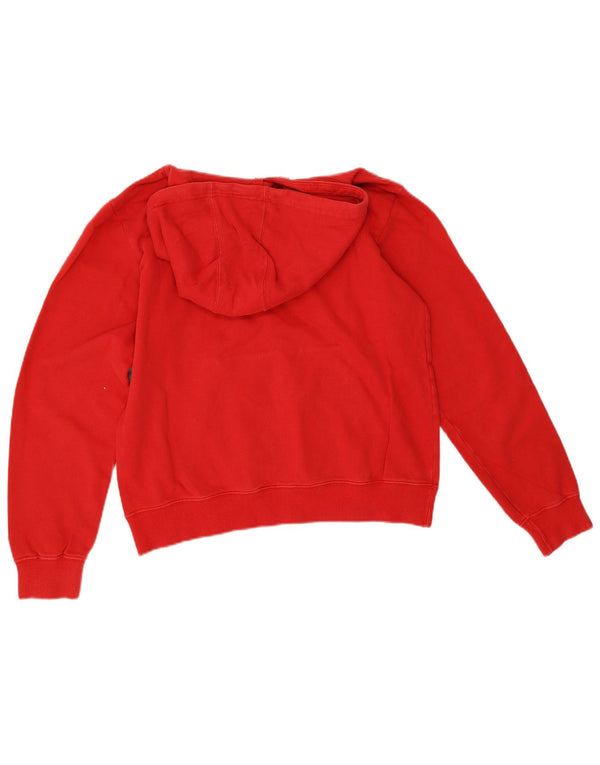 Jumper feminino com capuz e estampa gráfica Champion UK 10 pequeno algodão vermelho
