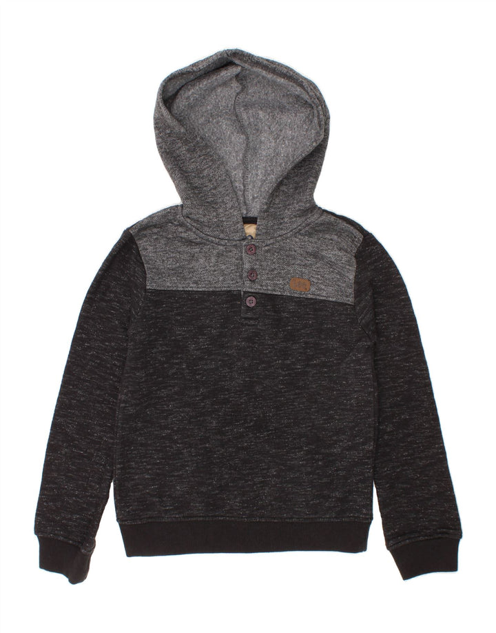 LEE Boys Button Neck Hoodie Jumper 5-6 Years Grey Colourblock Cotton Vintage Lee and Second-Hand Lee from Messina Hembry 