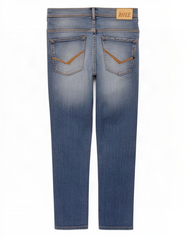 Rifle Mens Straight Jeans W32 L30 Azul Algodão