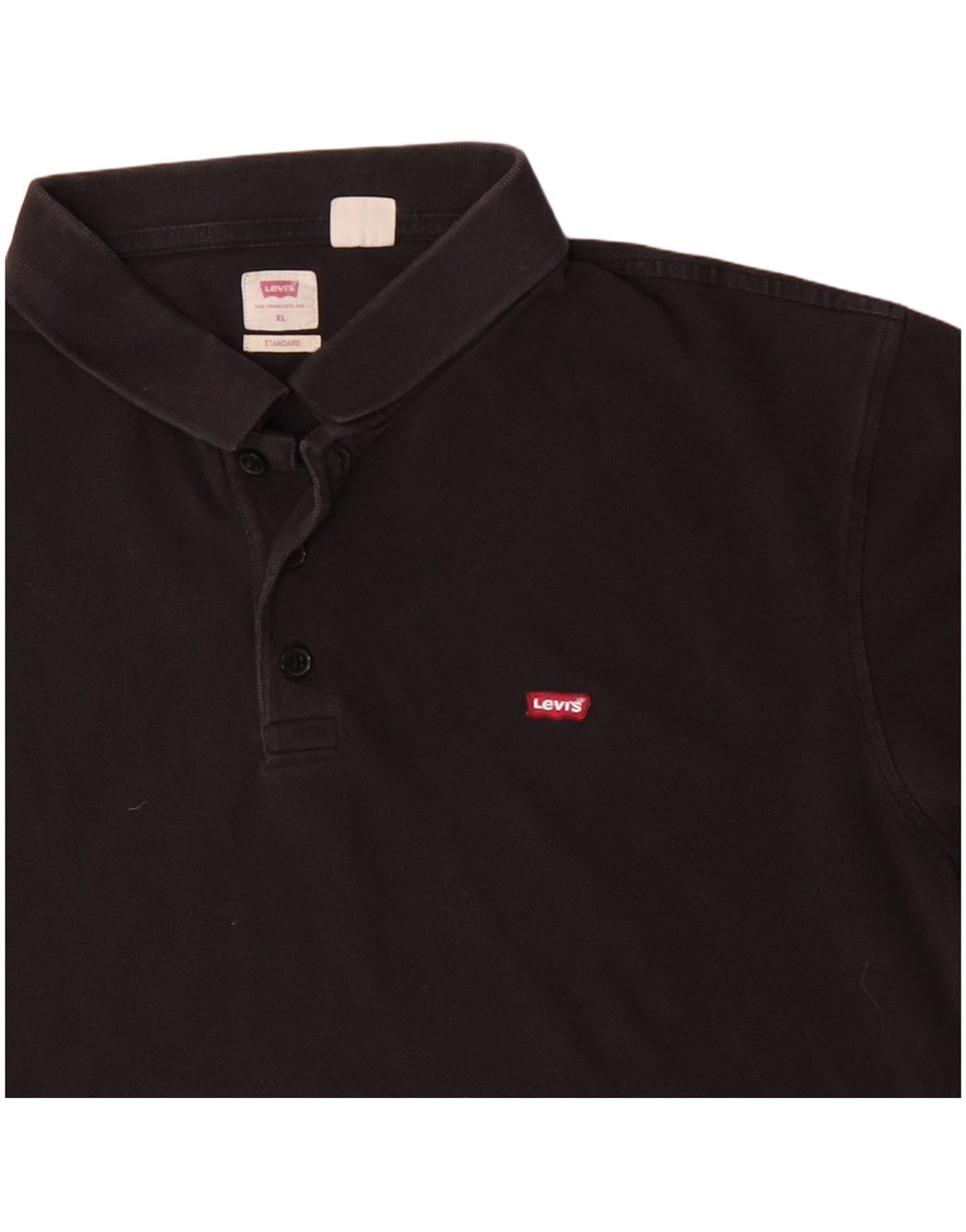 Camisa polo masculina de ajuste padrão LEVI'S XL de algodão preto