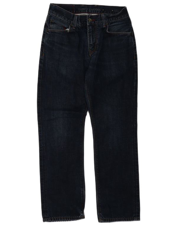 Tommy Hilfiger Masculino Mercer Straight Jeans W28 L30 Azul Marinho Algodão