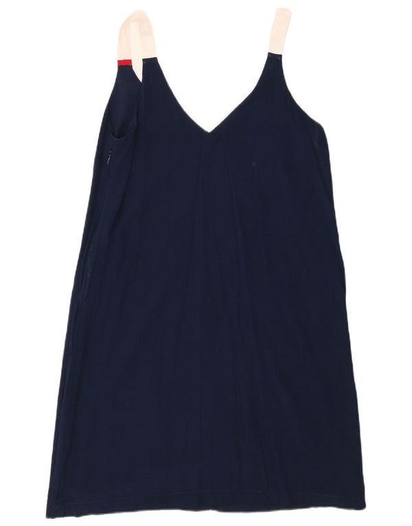 Tommy Hilfiger blusa feminina colete top UK 12 médio azul marinho colorblock