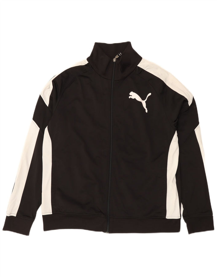 Puma Mens Treino Top Jaqueta Grande Poliéster Colorblock Preto
