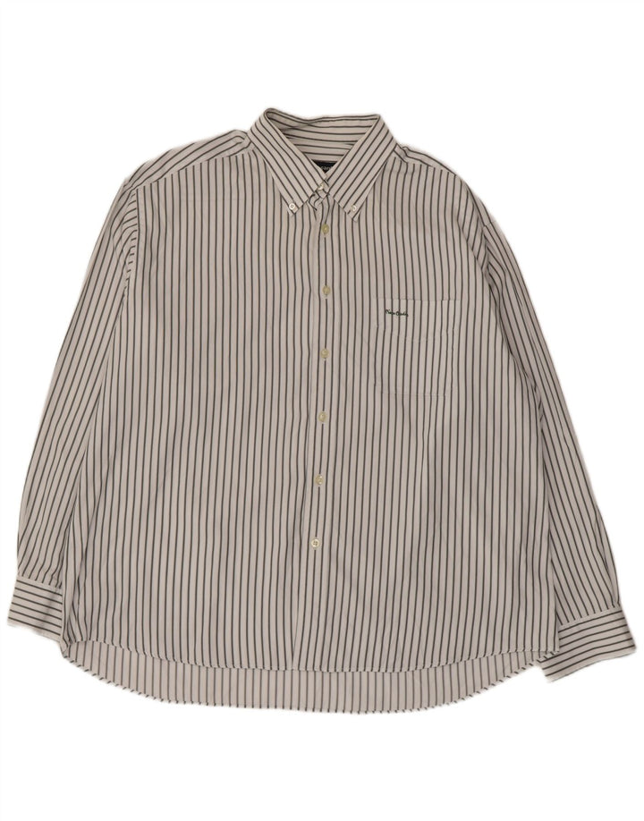 Camisa masculina Pierre Cardin XL listrada branca