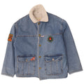 Jaqueta masculina Ritt Graphic Denim Sherpa Reino Unido 40 grande algodão azul