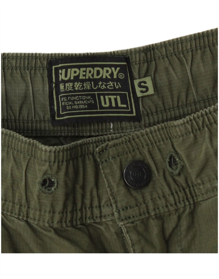 Superdry Mens Cargo Shorts Pequeno W30 Algodão Verde