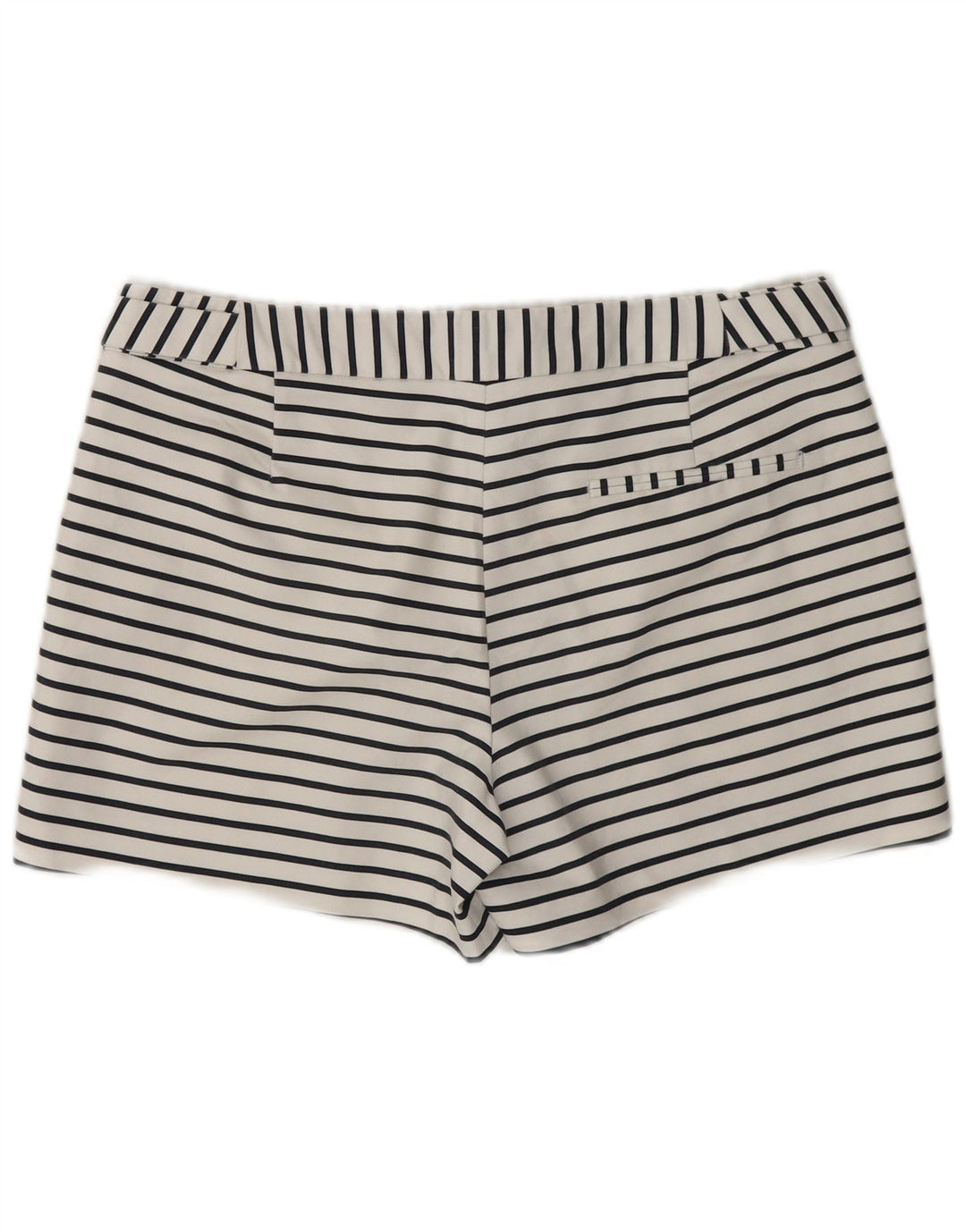 Zara Shorts feminino casual médio W28 algodão listrado branco