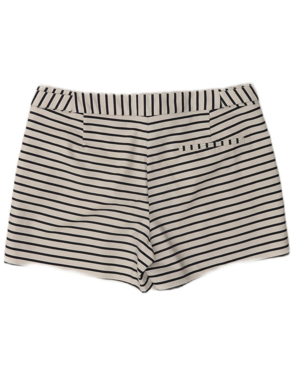 Zara Shorts feminino casual médio W28 algodão listrado branco