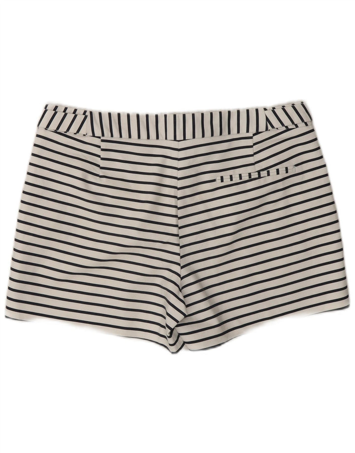 Zara Shorts feminino casual médio W28 algodão listrado branco